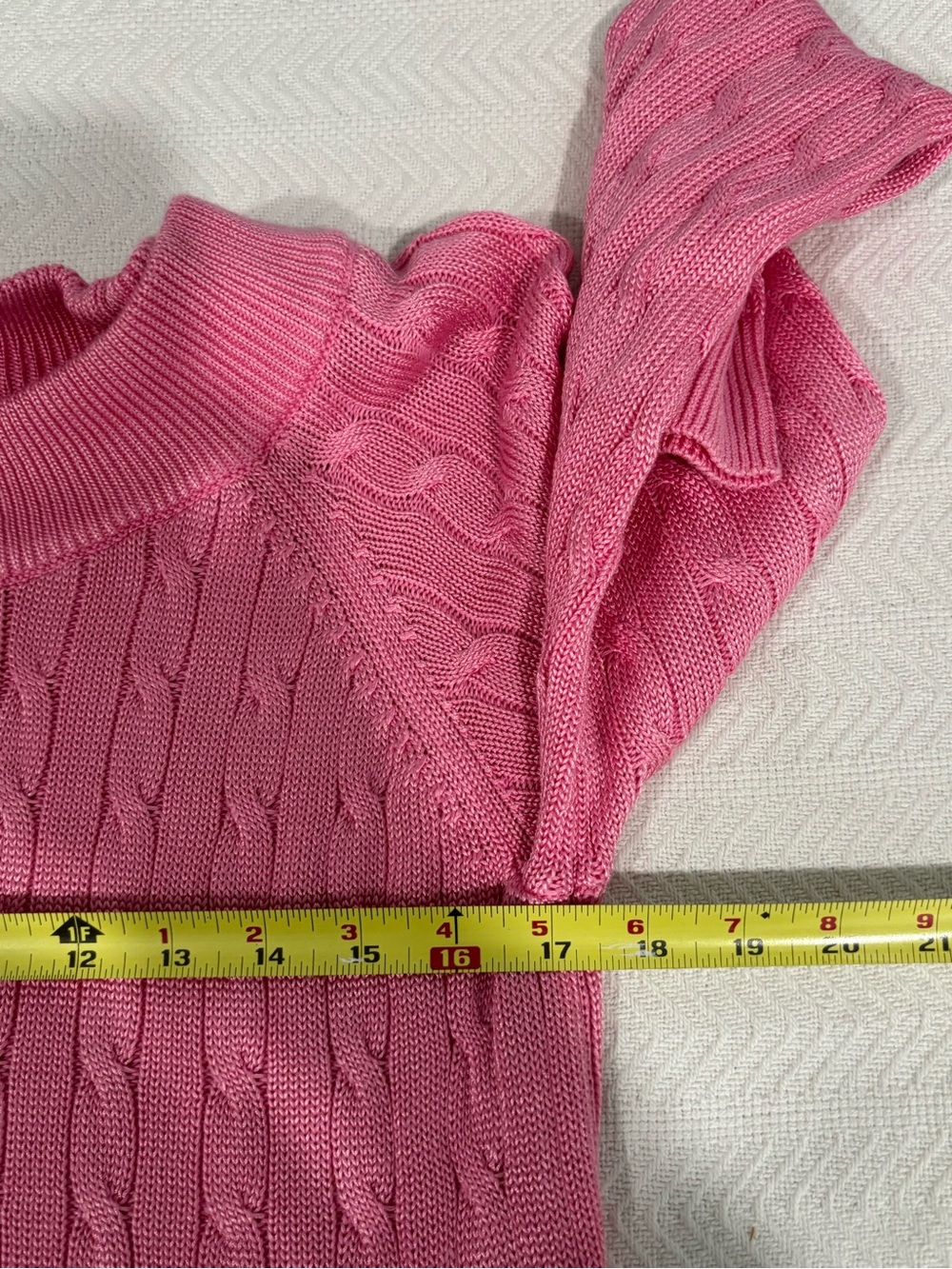 Polo by Ralph Lauren Hot Pink Cable-Knit Off-Shoulder Sweater - Picture 4 of 9
